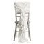 1 Set Chiffon Hoods Chair Sashes with Willow Ruffles Design Ivory - Stylish Chair Bow Decor