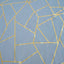 Polyester 120" Round Tablecloth Dusty Blue with Gold Foil Geometric Pattern Wrinkle-Resistant Seamless Table Cover
