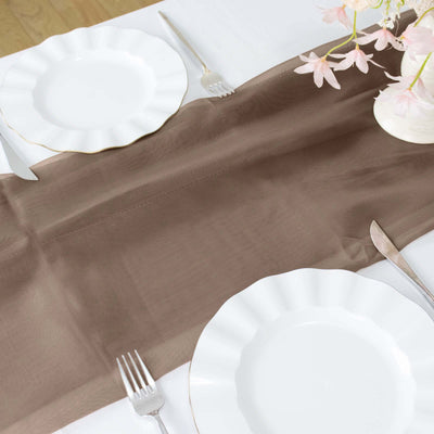 Chiffon 6ft Table Runner Taupe - Flowy & Lightweight Table Decor - Runners