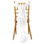 Chiffon Chair Sash with Curly Design White - Stylish Event Decor for Weddings & Gatherings