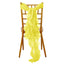 Chiffon Chair Sash with Curly Design Yellow - Stylish Chair Decorations