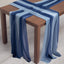 20-Pack 9ft Sheer Table Runners â€“ Navy Blue/Dusty Blue Shimmer Sheer Drapes, Wrinkle-Free