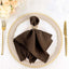 5 Pack Polyester 17"x17" Napkins Chocolate - Durable & Wrinkle Resistant Dinner Napkins