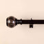 42"-126" Adjustable Curtain Rod Set, Chocolate Brown, Marble Finials