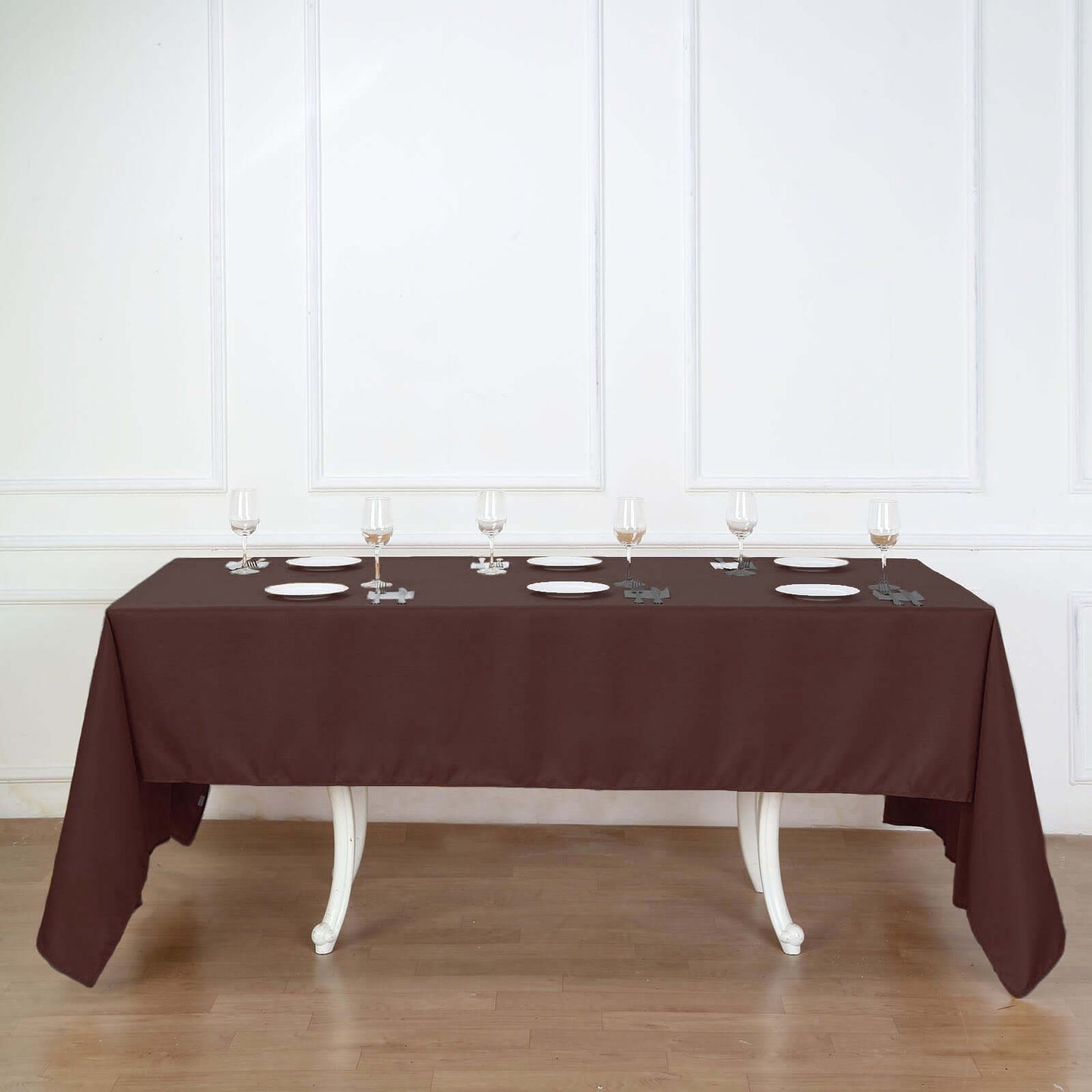 Polyester 60"x126" Rectangle Tablecloth Chocolate - Wrinkle-Resistant Table Cover