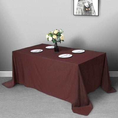 Polyester 90"x132" Rectangle Tablecloth Chocolate - Seamless Wrinkle-Resistant Table Cover