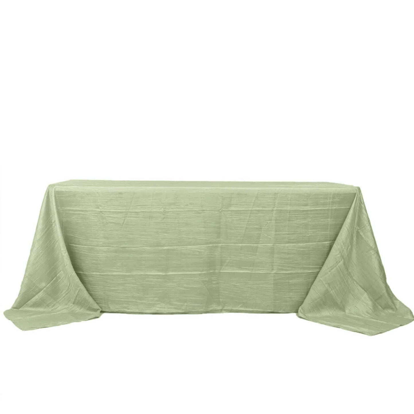 Taffeta 90"x132" Rectangle Tablecloth Sage Green - Seamless Accordion Crinkle Table Cover