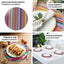 10-Pack Disposable Table Placemats with Multicolor Mexican Serape Fiesta Striped Print - 300GSM Festive Paper Placemats for Cinco de Mayo & Mexican-Themed Events 13"