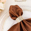 5 Pack Satin 20"x20" Napkins Cinnamon Brown - Luxurious Shine & Smooth Dinner Napkins