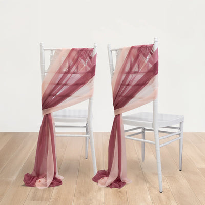20-Pack Sheer Chair Drape Decor in Mauve and Blush â€“ 9ft Shimmer Sash, Wrinkle-Free
