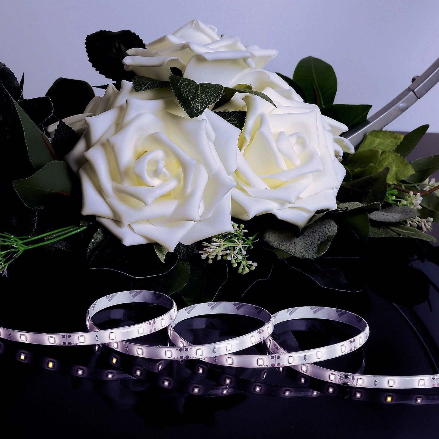 16ft Super Bright Cool White 300 LED Flexible Strip Lights With Adhesive