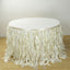Taffeta 17ft Table Skirt Ivory - Cascading Curly Willow Style Table Cover