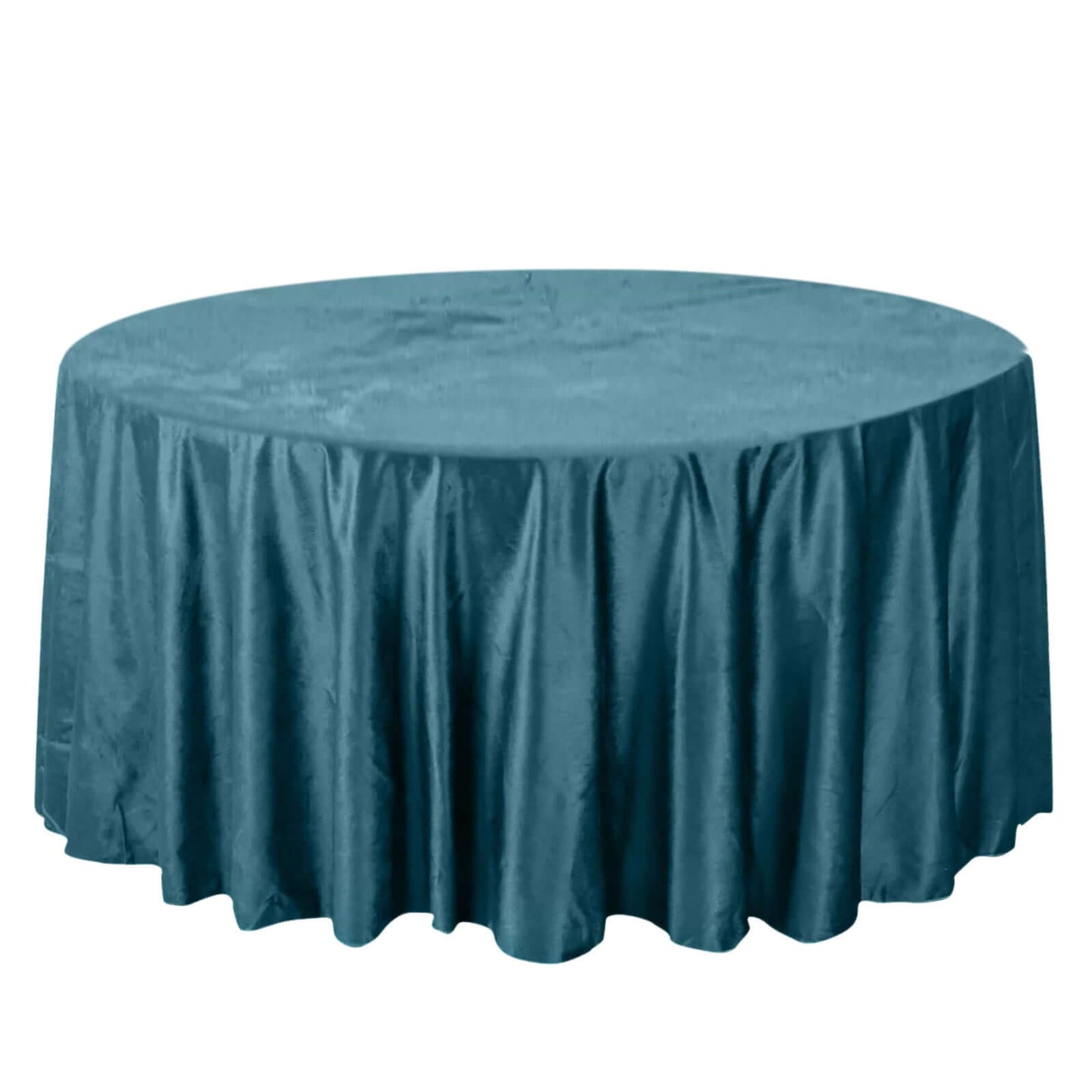 Premium Velvet 120" Round Tablecloth Peacock Teal - Reusable Soft & Seamless Table Cover