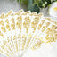 50-Pack Paper Napkins White with Gold Baroque Floral Print - Stylish Disposable Dinner Napkins 8"x4"