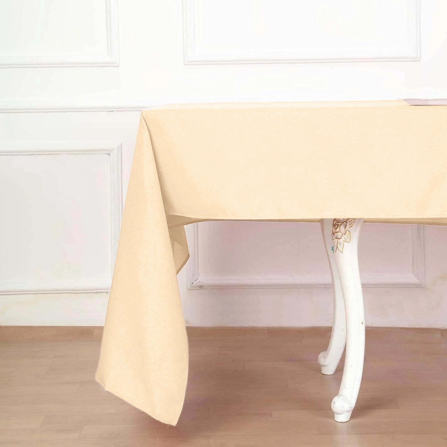 Polyester 60"x102" Rectangle Tablecloth Beige - Durable and Stylish Table Cover
