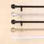 42"-126" Adjustable Curtain Rod Sets, Black, Round Finials