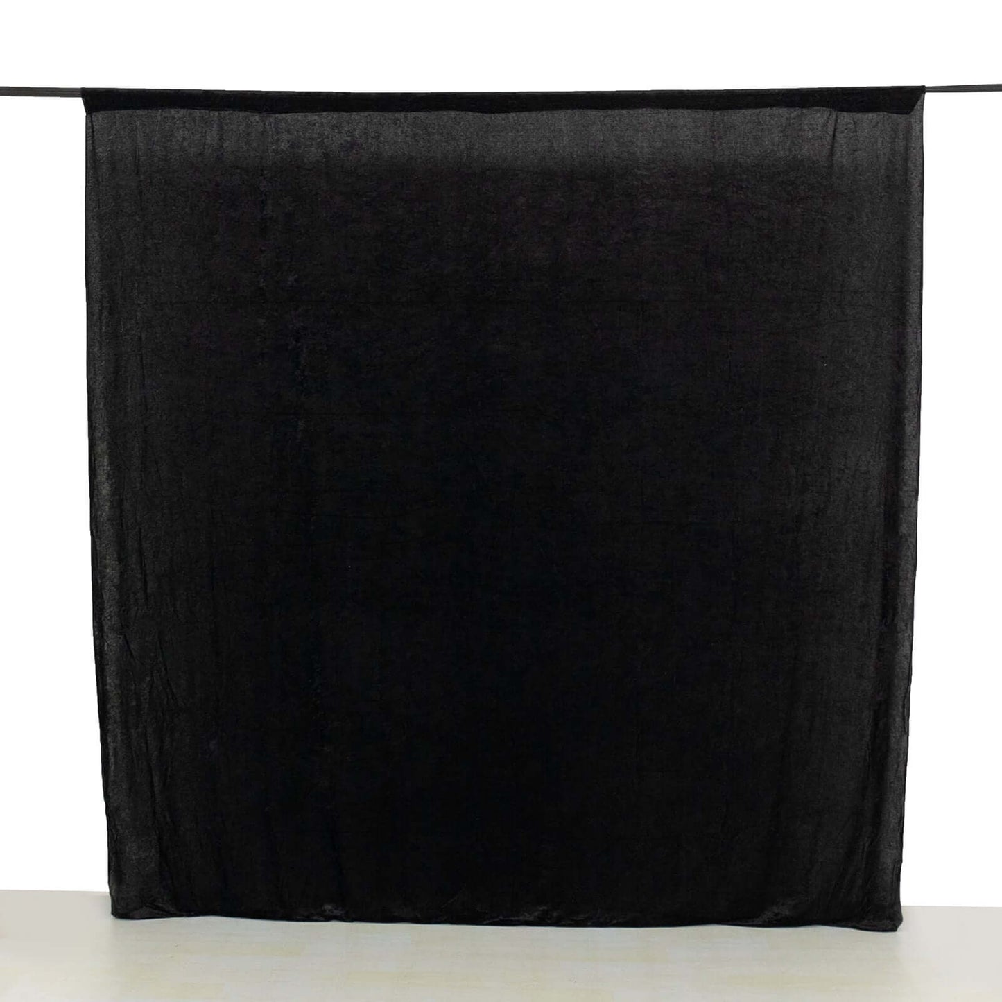 Black Crushed Velvet Backdrop Curtain â€“ 8ft x 8ft Event Drape with Rod Pocket, Privacy Panel for Photo Booths & Events