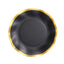 25-Pack Paper Round Dinner Plates 10" Matte Black with Gold Wavy Rim - Disposable 350GSM Party Plates
