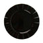 10-Pack Plastic 11" Round Dinner Plates in Black Ruffled Rim with Gold Edging - Sturdy Disposable Dinnerware