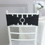 5 Pack Stretch Spandex Chair Sashes Black - Classy Reusable Chair Bands with Silver Diamond Ring Slide Buckle 5"x14"