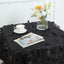 Taffeta 54"x54" Square Tablecloth Black 3D Leaf Petal Table Cover