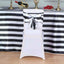 5 Pack Satin 6"x108" Chair Sashes Black/White Stripes - Sophisticated Decor for Weddings & Gatherings