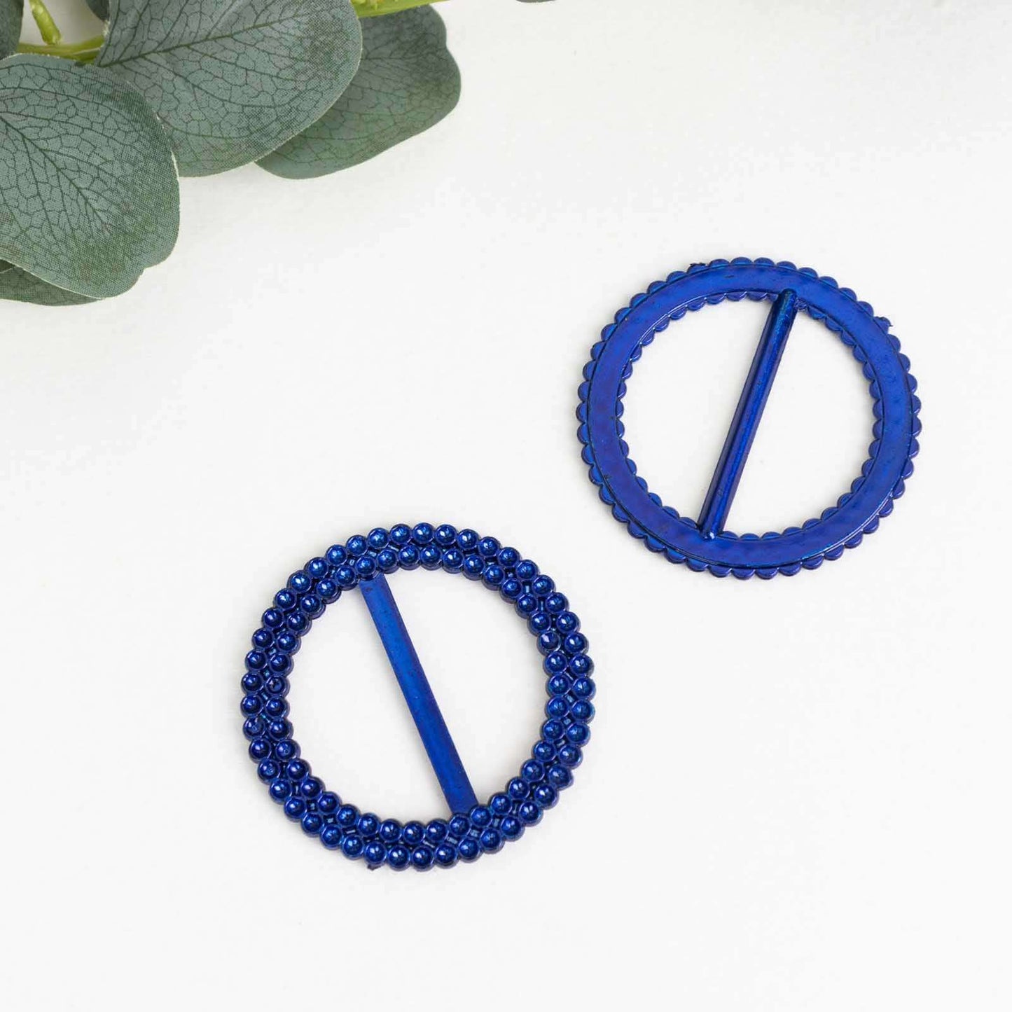 20 Pack Diamond Round Chair Sash Band Buckle Pins Royal Blue - Timeless Rhinestone Napkin Rings 2.5"