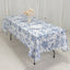 Polyester 60"x102" Rectangle Tablecloth White - Blue French Toile Pattern for Elegant Gatherings