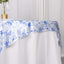 Satin 72"x72" Table Overlay Square Tablecloth White Blue - French Toile Floral Design for Stylish Celebrations