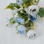 4 Pack 12" Artificial Dusty Blue Ranunculus Silk Flower Bridal Bouquets, Faux Buttercup Floral Arrangement