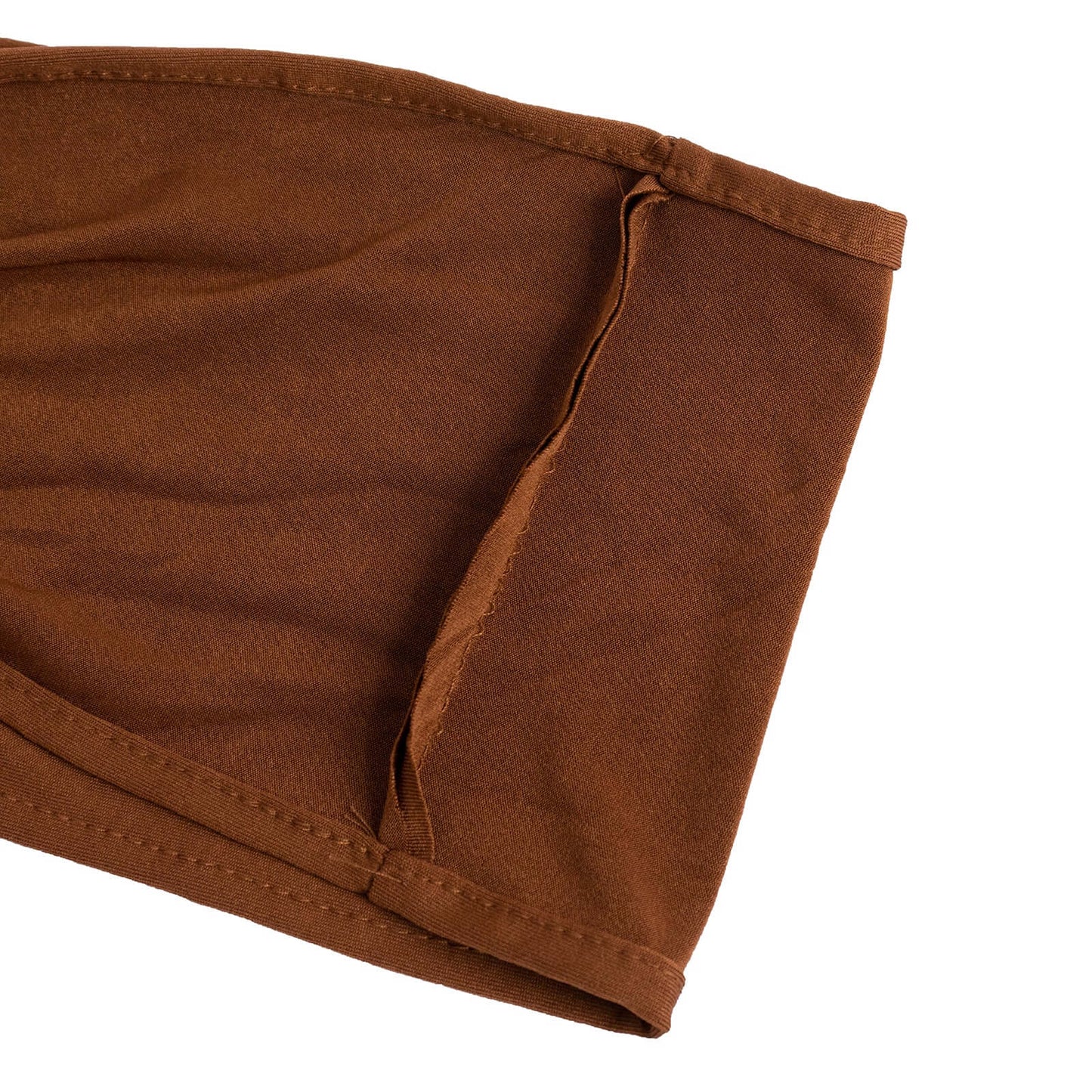 5 Pack Spandex Chair Sashes Cinnamon Brown with Gold Rhinestone Buckles - Reusable Four-Way Stretch Sash Bands 5"x14"