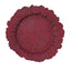 6-Pack Acrylic Plastic Round Charger Plates 13" in Burgundy with Reef Design, Dinner Charger Tableware