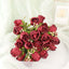 3 Pack 13" Burgundy Real Touch Silk Rose Bud Flower Bridal Bouquets, Artificial Floral Bush Arrangements