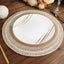 4-Pack Placemats Braided Design Natural Jute and White Round - Rustic Burlap Woven Table Mats 15"