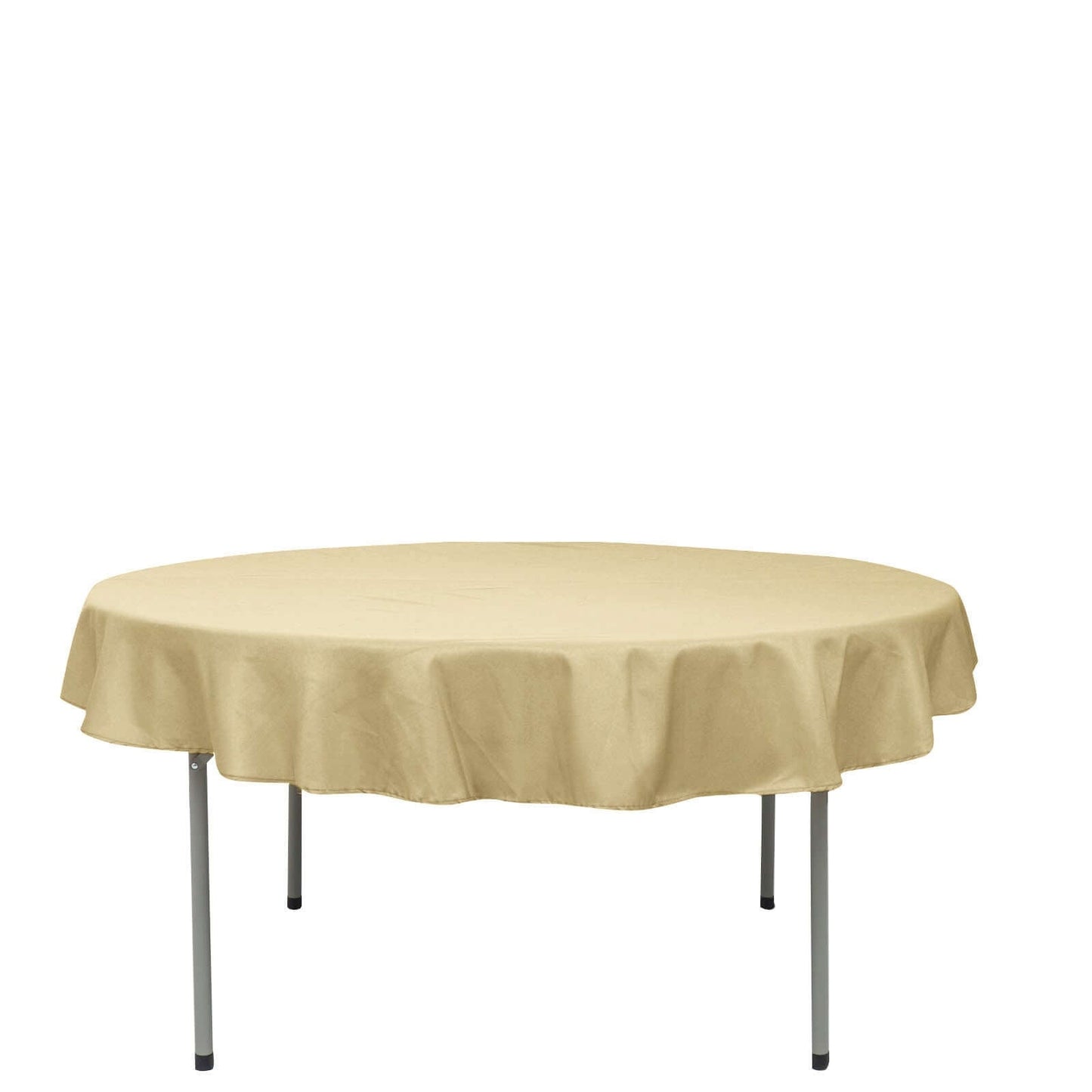 Polyester 70" Round Tablecloth Champagne - Durable & Wrinkle-Resistant Table Cover