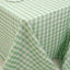 Polyester 90"x156" Rectangle Tablecloth White/Sage Green - Seamless Checkered Buffalo Plaid Table Cover