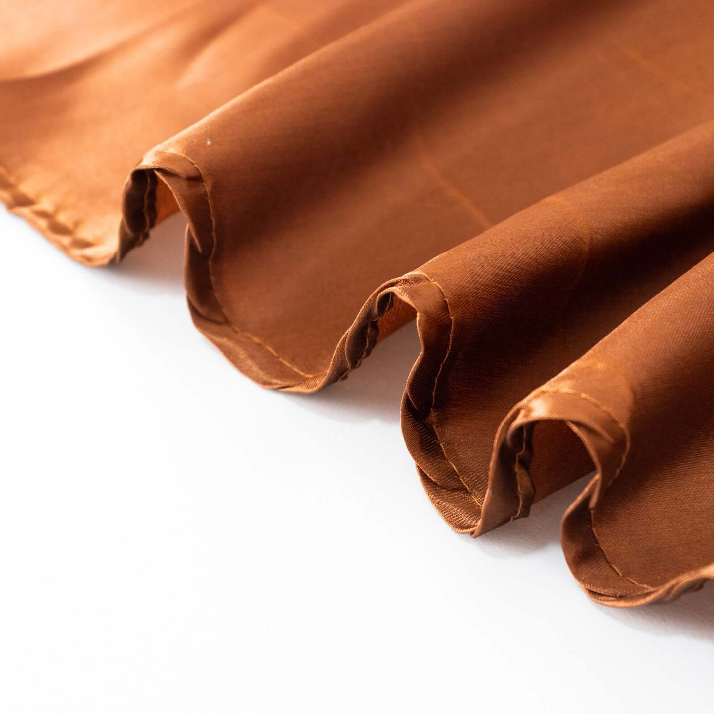 Satin 108" Round Tablecloth Cinnamon Brown - Smooth and Lustrous Table Cover
