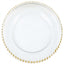 8-Pack Glass Round Charger Plates 12" Clear with Gold Beaded Rim, Event Tabletop Decorative Dinner Charger Tableware