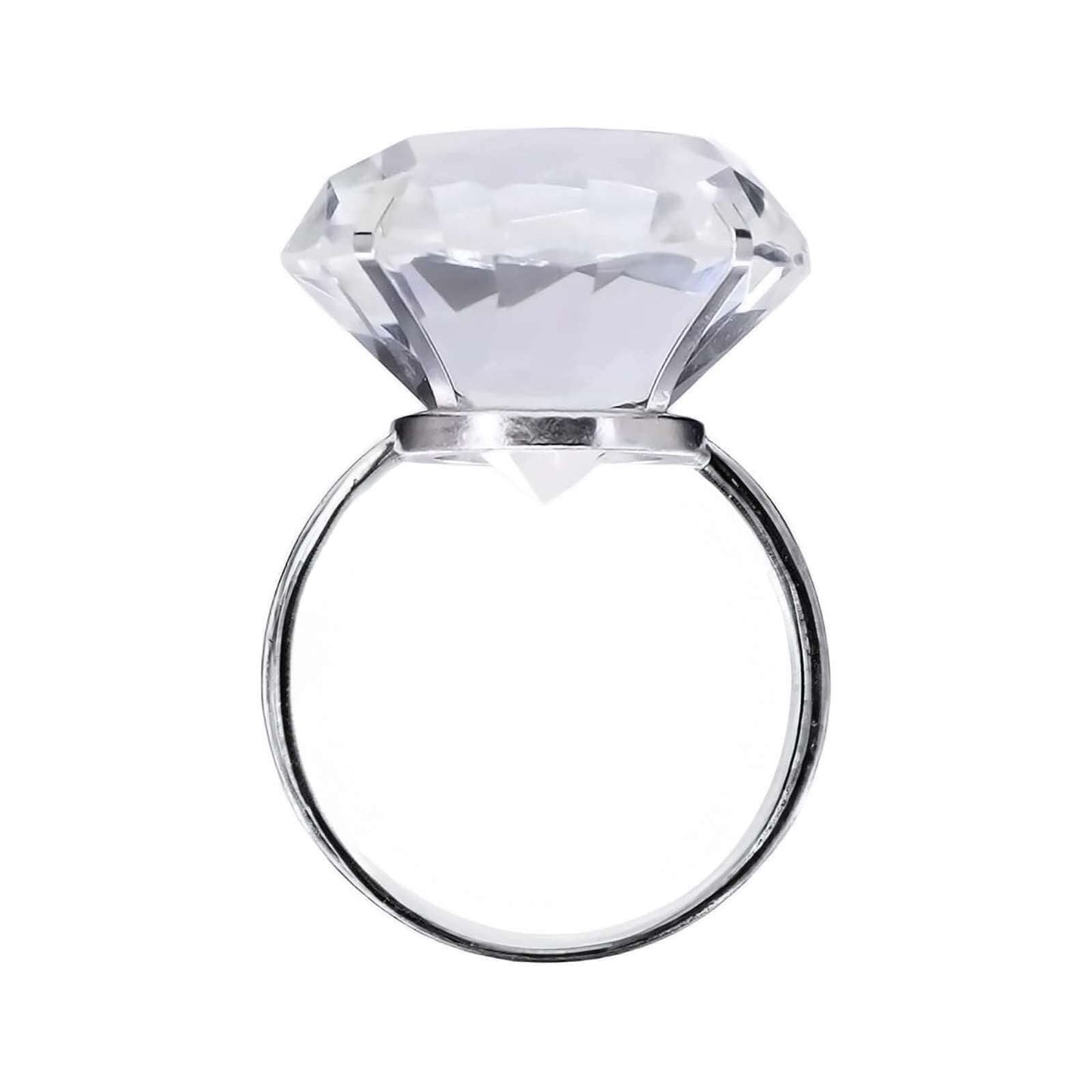 4 Pack Big Crystal Diamond Metal Napkin Holders, Bling Rhinestone Napkin Rings - 2.5"