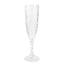 6-Pack Plastic Wedding Toast Flutes Clear Transparent Crystal Cut Style - Reusable Champagne Glasses 8oz