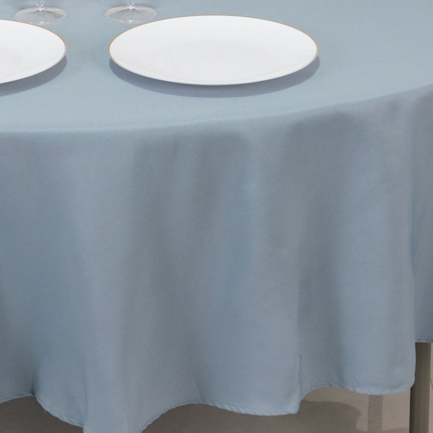 Premium Polyester 90" Round Tablecloth Dusty Blue - Stain and Wrinkle-Resistant Design with 220GSM Thickness Table Cover