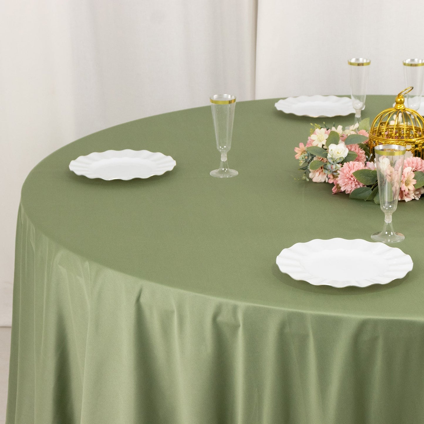 Scuba Round 108" Tablecloth Dusty Sage Green - Wrinkle Free & Stain Resistant Table Cover