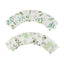 25-Pack Paper Cupcake Wrappers Eucalyptus Leaves Print White Green - Round Muffin Truffle Cup Liners 3"
