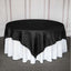 Taffeta 90"x90" Table Overlay Square Tablecloth Black - Accordion Crinkle Table Cover
