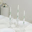 6-Pack 11" Flameless LED Taper Candles, Flickering Battery Operated â€“ White & Sage Green French Toile Pattern