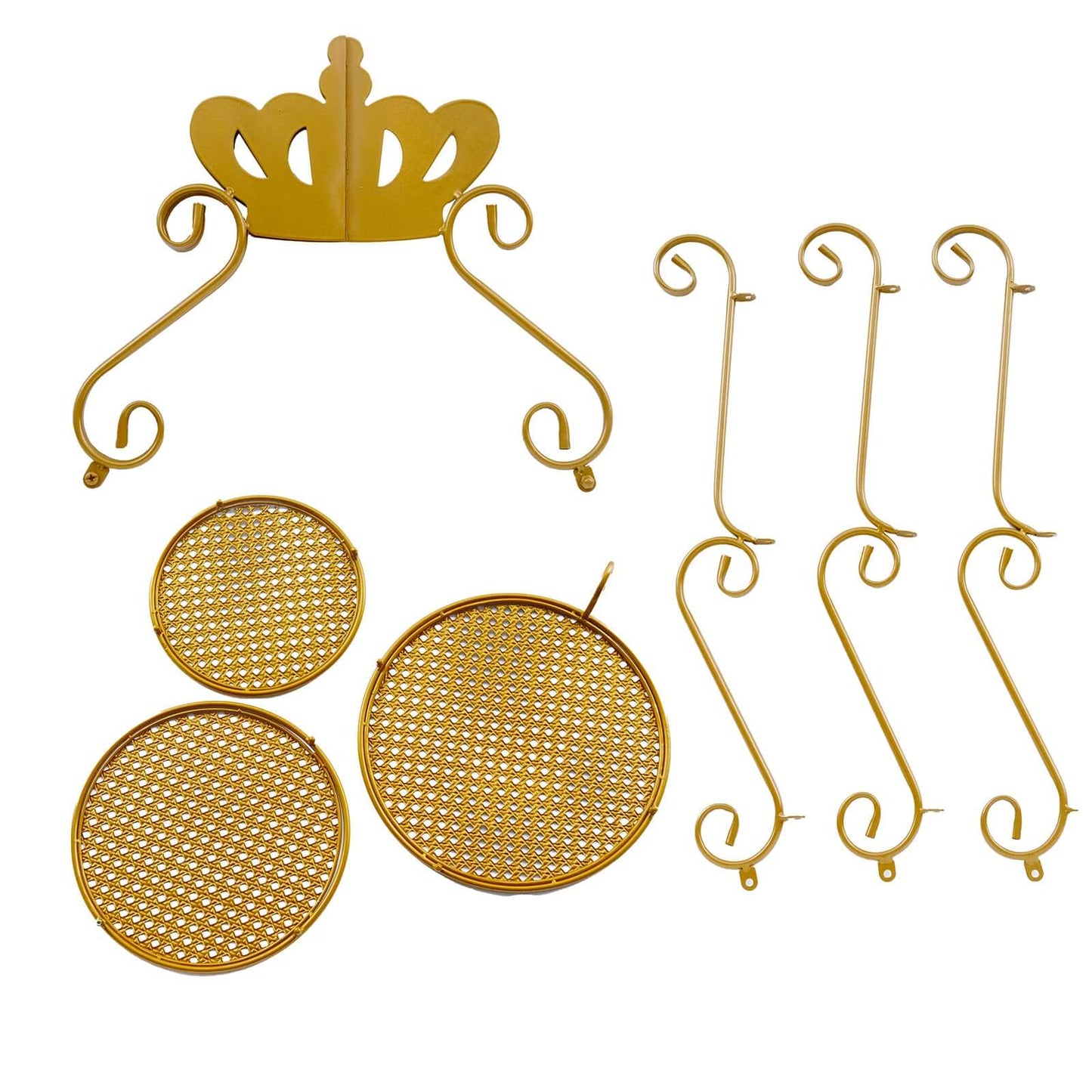 3 Tier Metal Round Cake Stand 32" Gold with Crown Top - Easy To Assemble Cupcake Holder Dessert Display Stand for Sophisticated Tea Parties Buffet Tables & Special Occasions