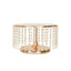 Metal Cake Stand Round Design Metallic Gold with Crystal Chains 14" Dia - Cupcake Dessert Pedestal 8" Tall