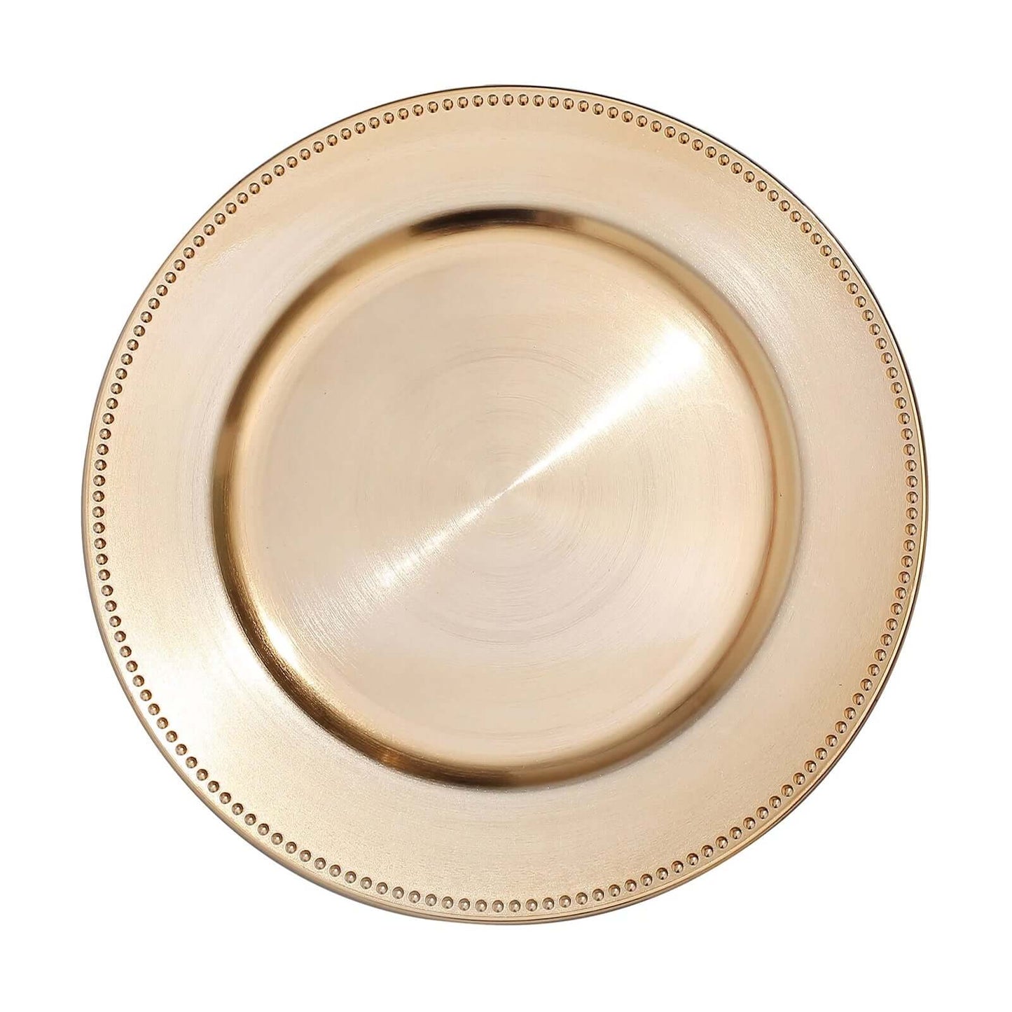 6-Pack Acrylic Round Charger Plates 13" in Gold with Beaded Rim, Dinner Charger Event Tabletop Decor