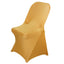 Stretch Spandex Chair Cover Gold for Folding Chairs - Reusable & Wrinkle-Resistant 160GSM Fitted Slipcover for a Polished Look