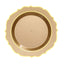 10-Pack Plastic 10" Round Dinner Plates in Gold with Gold Scalloped Rim - Disposable Party Plates